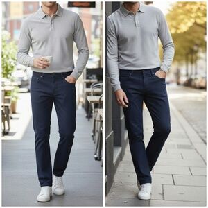 Lands end Navy Pants Slim leg 5 pockets